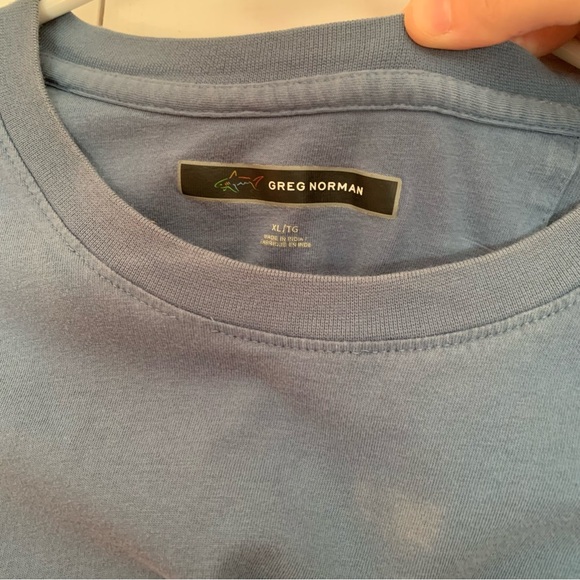 Men's Distressed Work Shirt Crew Neck Short Sleeve T-Shirt Tee Blue - Picture 7 of 10